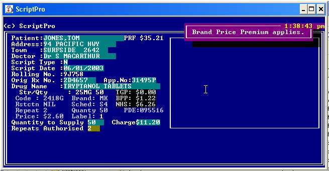 Disp Screen BPP warn Disp Screen BPP warn